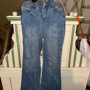 Forever 21 Blue Flare Wide Leg Jeans
